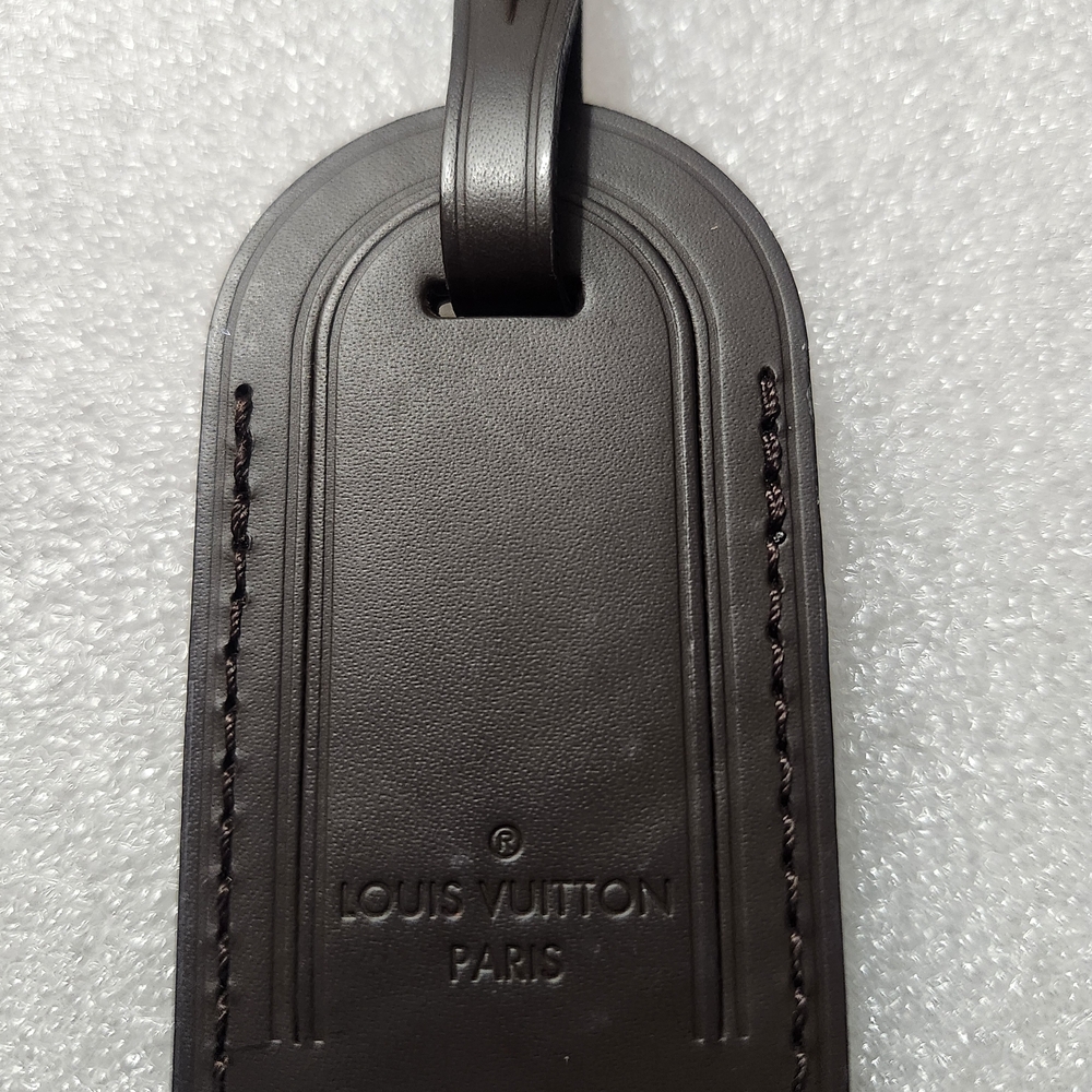 Louis Vuitton Dark Brown Leather Luggage Tag